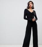 River Island Jumpsuit With Cowl Back In Lack - Black