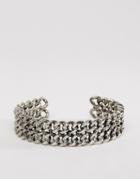 Asos Curb Chain Cuff Bracelet - Silver