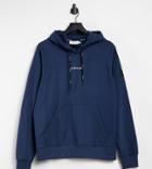 Calvin Klein Exclusive To Asos Reversed Center Logo Hoodie In Dark Ocean-blues