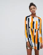 Vila Abstract Print Shift Dress - Multi