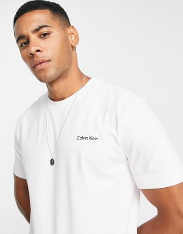 Calvin Klein Cotton Blend T-shirt With Logo In White - White