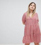 Zizzi Gingham Dress - Red