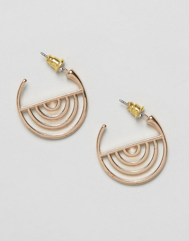 Asos Circle Hoop Earrings - Gold