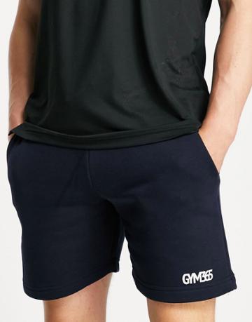 Gym 365 Jersey Logo Shorts In Navy