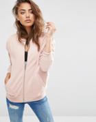 Asos The Ultimate Bomber Jacket In Jersey - Pink