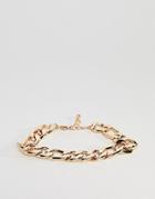 Asos Design Heavyweight Chain Bracelet In Gold - Gold