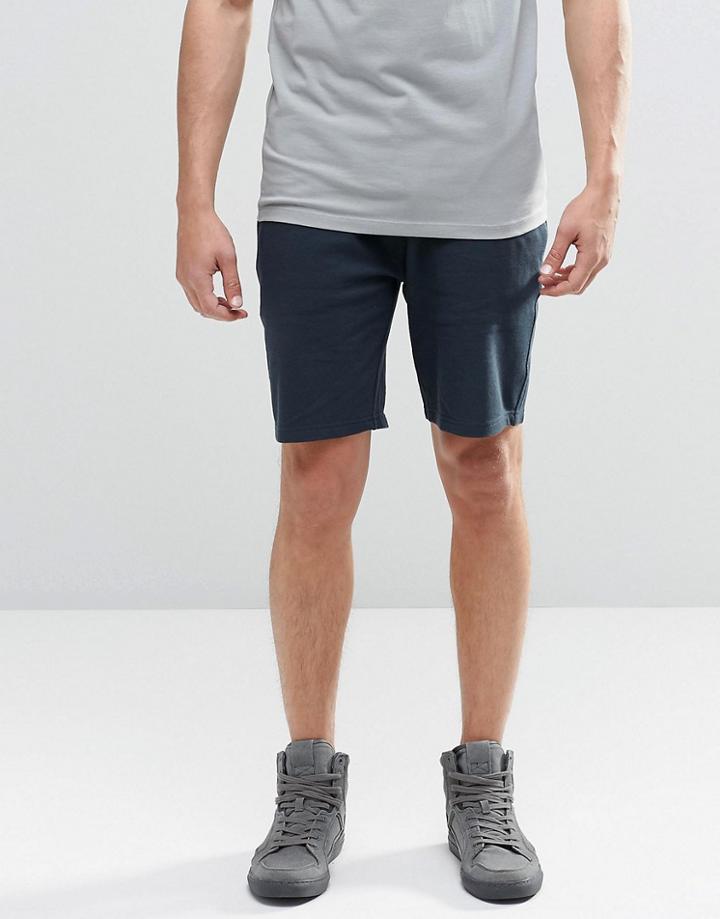 Asos Jersey Shorts In Navy - Total Eclipse