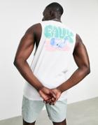 Friend Or Faux Humpback Printed Sleeveless Tank In White