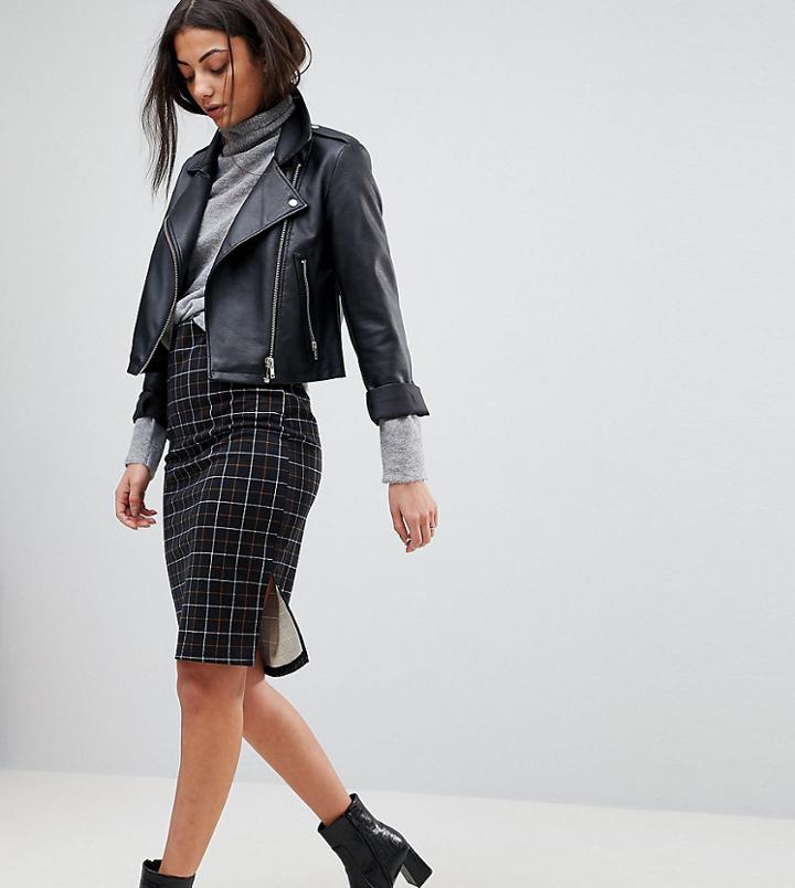 Vero Moda Tall Grid Check Pencil Skirt - Multi