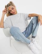 Adidas Originals 'cozy Comfort' Oversized T-shirt In Gray-grey