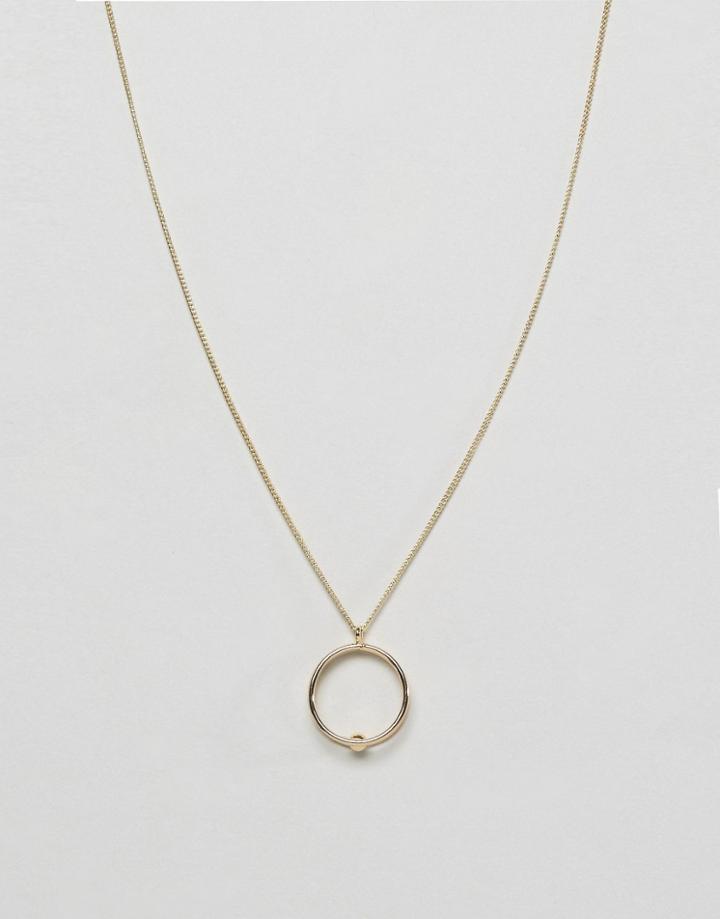 Pieces Amina Double Circle Long Necklace - Gold