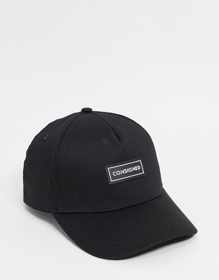 Consigned Logo Curved Peak Cap-black