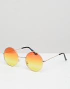 7x Round Lens Sunglasses - Silver