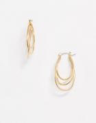 Designb London Tiered Hoop Earrings In Gold