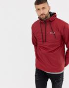 Nicce Overhead Jacket In Red With Hood - Red
