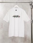 River Island Floral Chest Print Regular Fit T-shirt In White