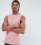 Asos Tall Relaxed Tank With Dropped Armhole - Pink