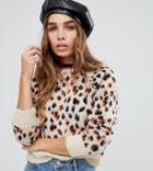 Reclaimed Vintage Inspired Leopard Print Sweater - Multi