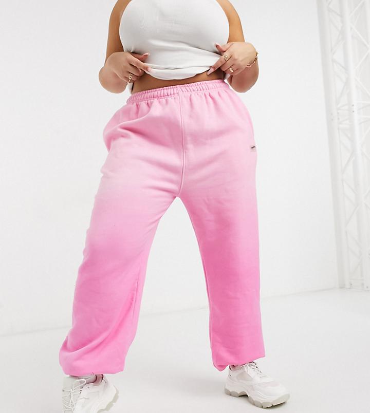 Loose Threads Plus Relaxed Lounge Sweatpants In Ombre Set-white