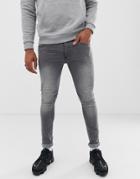 Soul Star Skinny Jeans In Gray