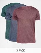 Asos T-shirt With Crew Neck 3 Pack Save 17%