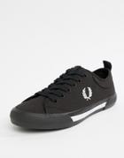 Fred Perry Horton Canvas Sneakers In Black - Black