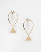 Asos Loop Triangle Earrings - Gold