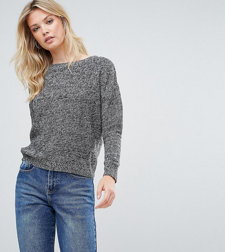 Brave Soul Tall Round Neck Sweater - Gray