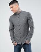 Farah Steen Slim Fit Weft Grandad Shirt In Gray - Gray