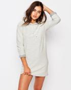 Missguided Hooded Sweater Dress - Gray