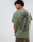 Hnr Ldn Hand Back Print T-shirt In Oversized - Green