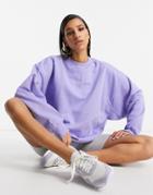 Asos Design Super Oversized Cocoon Sweatshirt With Panel Detail In Lavender-purple
