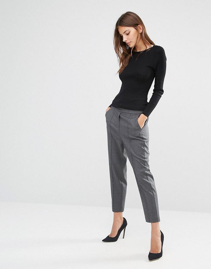 Sisley Pant With Tie Waist - Gray