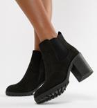 New Look Wide Fit Chunky Heeled Boot - Black