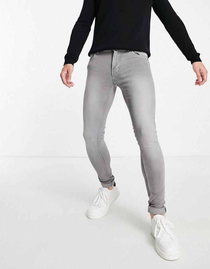 French Connection Super Skinny Stretch Jeans In Dark Gray-grey