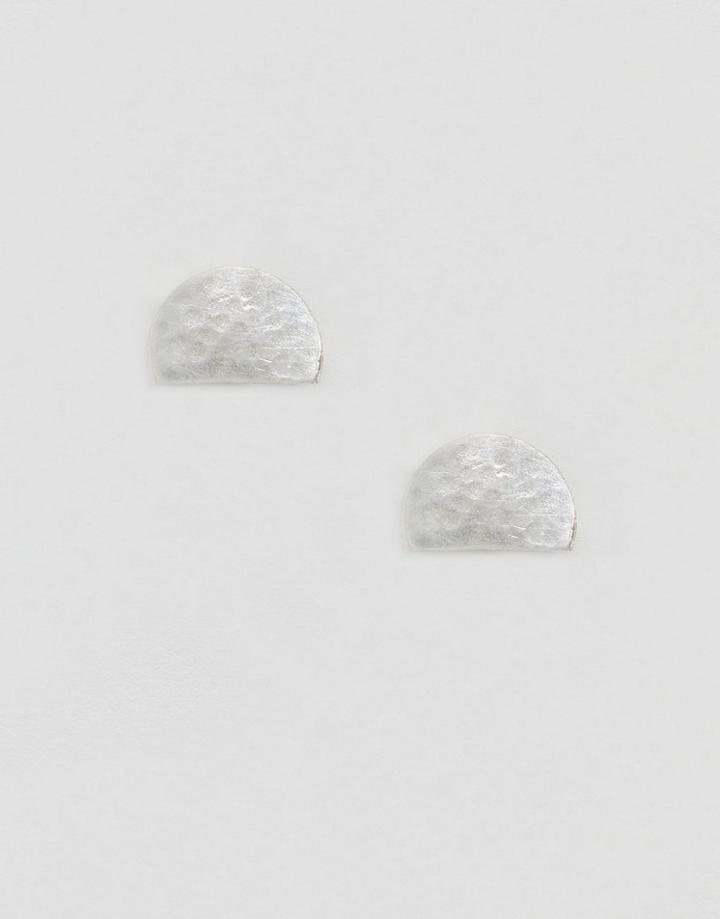 People Tree Fair Trade Silver Plated Half Moon Earrings - Silver