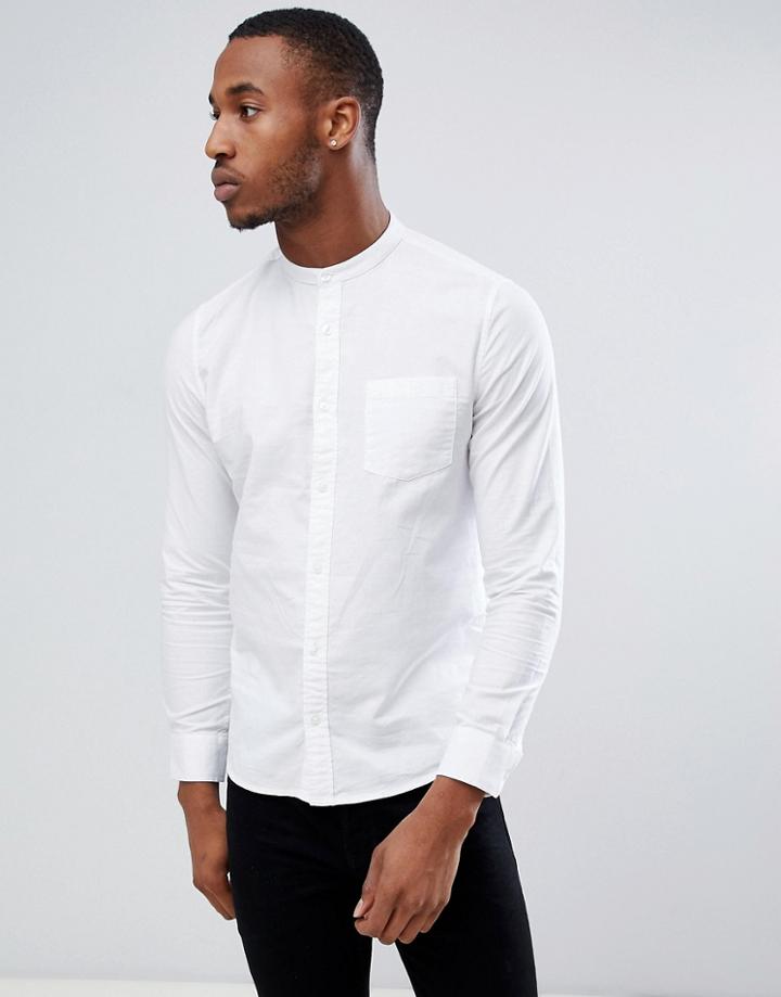 Burton Menswear Skinny Fit Oxford Shirt In White - White