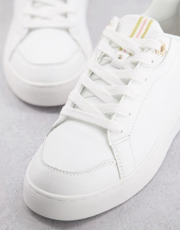 River Island Lace Up Sneakers In White