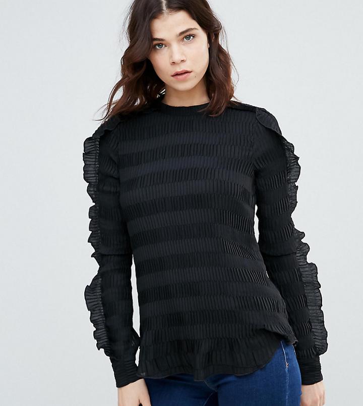 Y.a.s Tall Diana Ruffle Textured Blouse