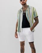 Asos Design Super Skinny Chino Shorts In White