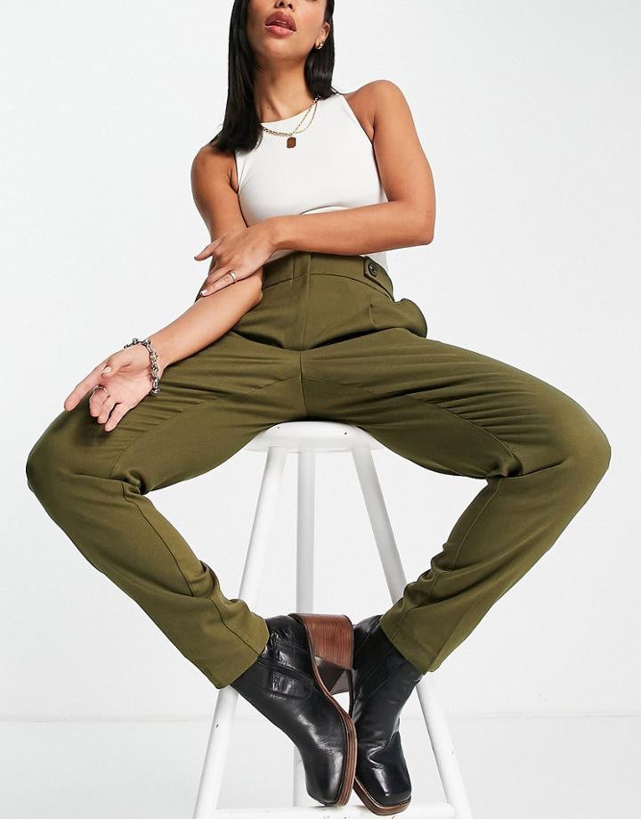 Vero Moda Tailored Pants In Khaki - Part Of A Set-green