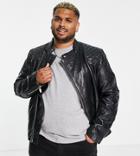 Bolongaro Trevor Plus Quilted Leather Moto Jacket-black
