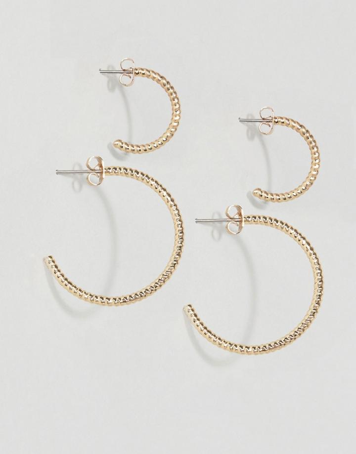Pieces Hannah Multipack Hoop Earrings - Gold