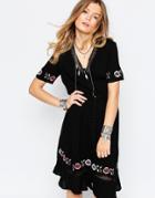 Somedays Lovin Embroidered Tea Dress - Black