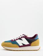 New Balance 237 Sneakers In Mustard And Burgundy Color Block-yellow