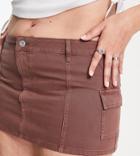 Collusion Plus Denim Y2k Cargo Belt Skirt In Brown