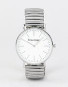Stratford Watch With White Dial And Silver Strap - Silver