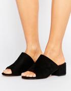 Truffle Kitten Heel Mule - Black
