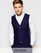Selected Homme Exclusive Pin Dot Vest In Skinny Fit - Navy