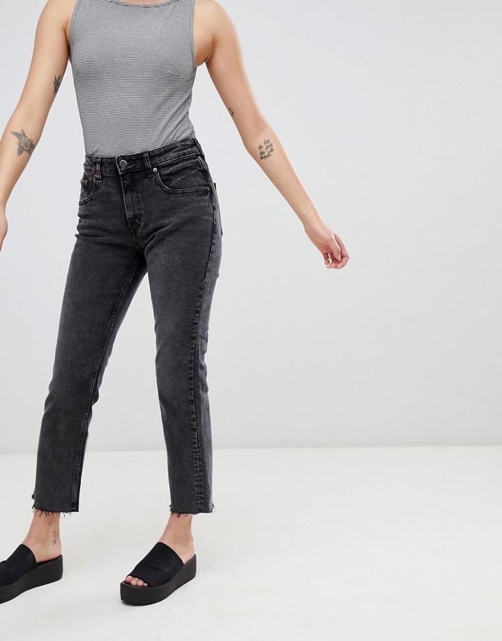 Cheap Monday Revive Straight Cropped Jeans - Black